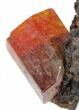 Red Vanadinite Crystals on Manganese Oxide - Morocco #38472-2